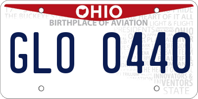 OH license plate GLO0440