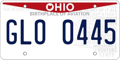 OH license plate GLO0445