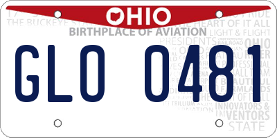 OH license plate GLO0481