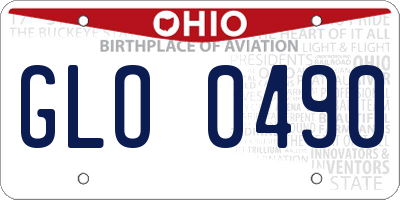 OH license plate GLO0490