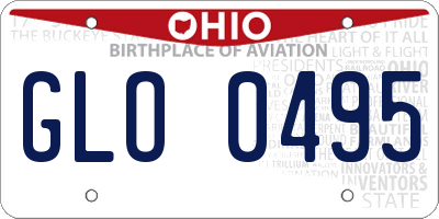 OH license plate GLO0495