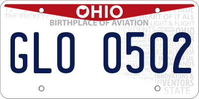 OH license plate GLO0502