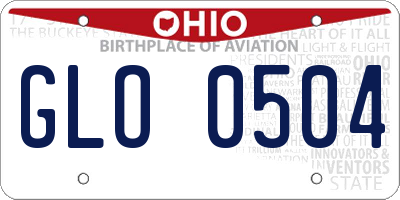 OH license plate GLO0504