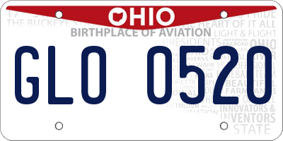 OH license plate GLO0520