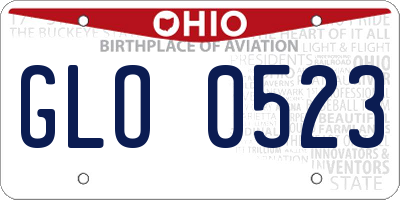 OH license plate GLO0523