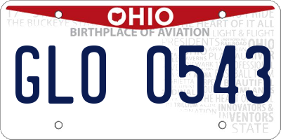 OH license plate GLO0543