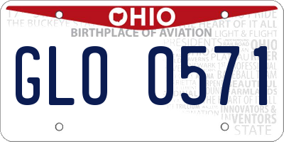 OH license plate GLO0571