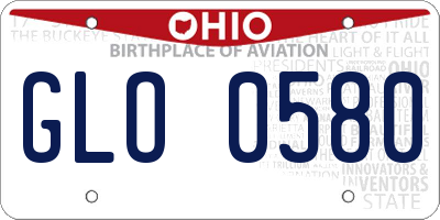 OH license plate GLO0580