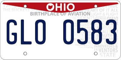 OH license plate GLO0583