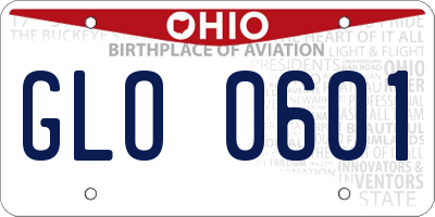 OH license plate GLO0601