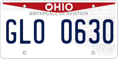 OH license plate GLO0630