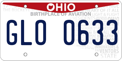 OH license plate GLO0633