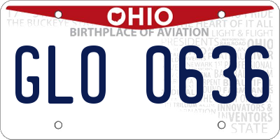 OH license plate GLO0636
