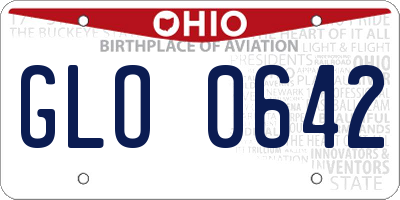OH license plate GLO0642