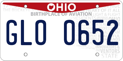 OH license plate GLO0652