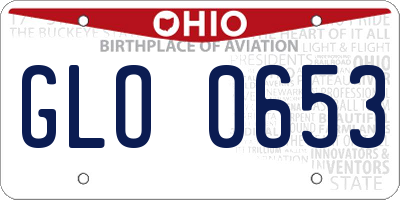 OH license plate GLO0653