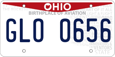OH license plate GLO0656
