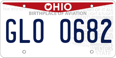 OH license plate GLO0682