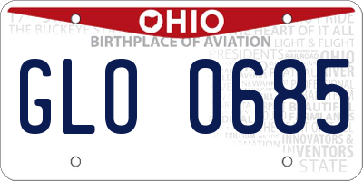 OH license plate GLO0685