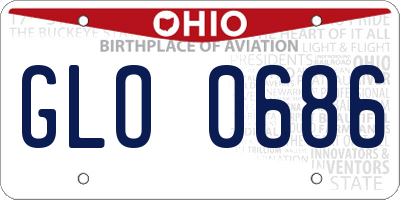 OH license plate GLO0686