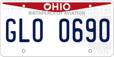 OH license plate GLO0690