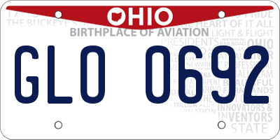OH license plate GLO0692