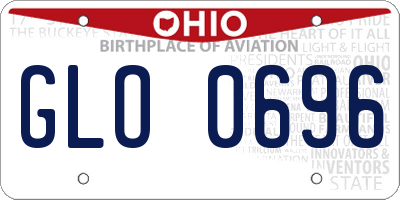 OH license plate GLO0696