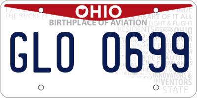 OH license plate GLO0699
