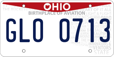OH license plate GLO0713