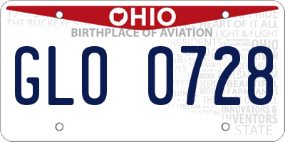 OH license plate GLO0728
