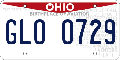 OH license plate GLO0729