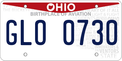 OH license plate GLO0730