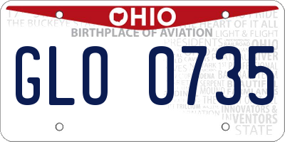 OH license plate GLO0735