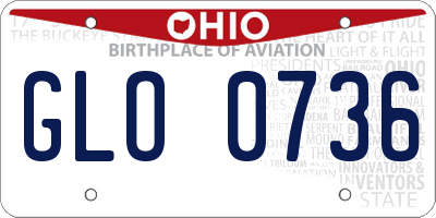 OH license plate GLO0736
