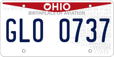 OH license plate GLO0737