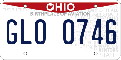 OH license plate GLO0746