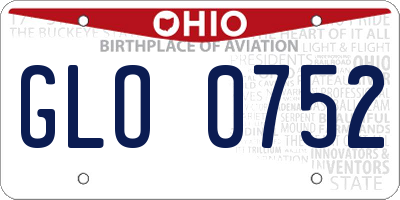 OH license plate GLO0752