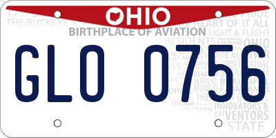 OH license plate GLO0756