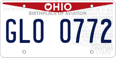 OH license plate GLO0772