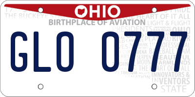 OH license plate GLO0777