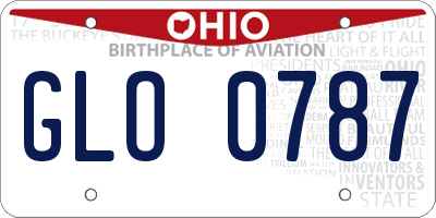 OH license plate GLO0787