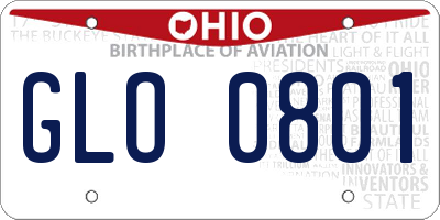 OH license plate GLO0801