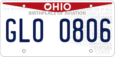 OH license plate GLO0806