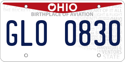 OH license plate GLO0830
