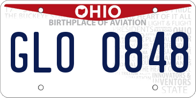 OH license plate GLO0848