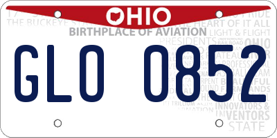 OH license plate GLO0852