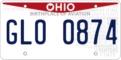 OH license plate GLO0874