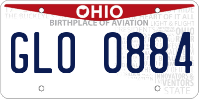 OH license plate GLO0884