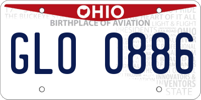 OH license plate GLO0886