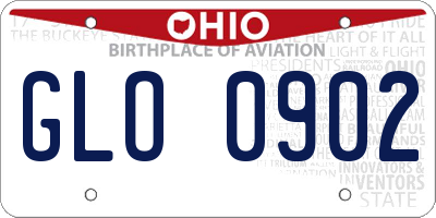 OH license plate GLO0902
